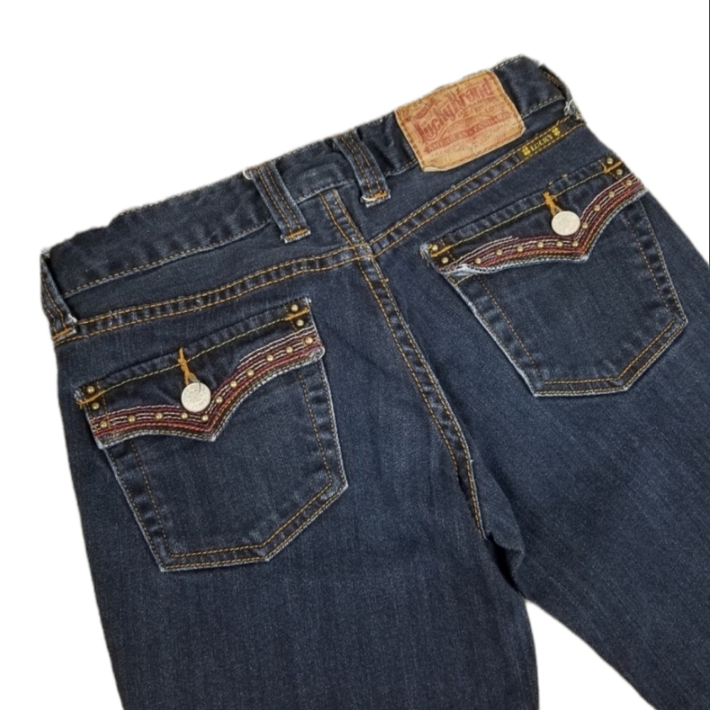 LUCKY BRAND Women's Jeans  Sz 0 25 Raw Edge Hem Embellished Pocket